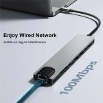 Limitless Multi-Functional 8 in 1 Hub USB 3.1 Type C For 4K HDMI, PD Power Delivery, USB-C, Ethernet, 2 USB, SD/TF Card Reader Compatible with Mac Book Pro XPS and More Type C Devices