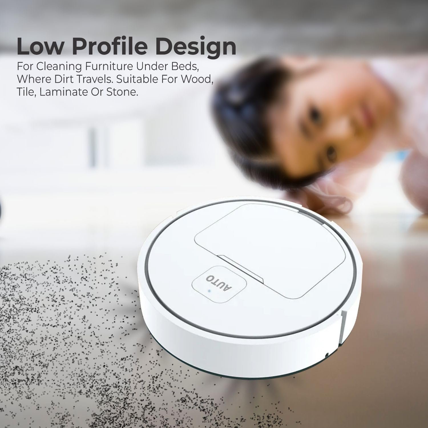 Limitless Smart Automatic Robotic Vacuum Cleaner, Slim Rechargeable Electric Robot with Brush Motor Household Mopping Floor Cleaner, Self Programmed Navigation, Carpet, Hardwood, Linoleum, Tile