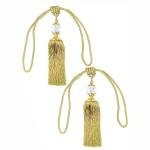 Limitless Window Curtain Tie Back with Glass Ball and Tasse For Drapes Crystal Decorative Curtain Holdbacks Holder, Curtain Ties for Home Office Decorative, Gold