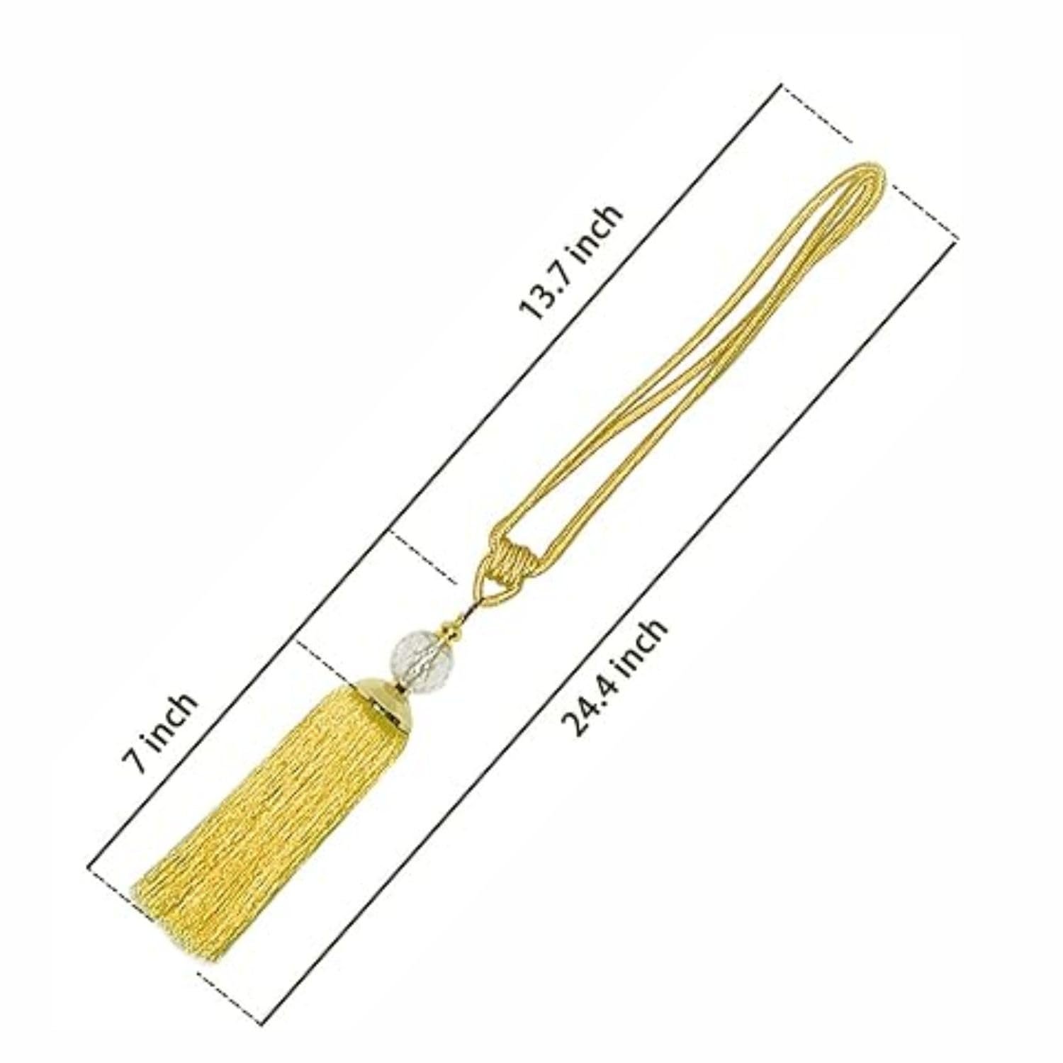Limitless Window Curtain Tie Back with Glass Ball and Tasse For Drapes Crystal Decorative Curtain Holdbacks Holder, Curtain Ties for Home Office Decorative, Gold