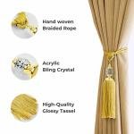 Limitless Window Curtain Tie Back with Glass Ball and Tasse For Drapes Crystal Decorative Curtain Holdbacks Holder, Curtain Ties for Home Office Decorative, Gold