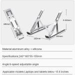 Limitless Laptop Stand Foldable 10-level Adjustable Stand, Ventilation, Heat Dissipation, Aluminum Alloy + silicone
