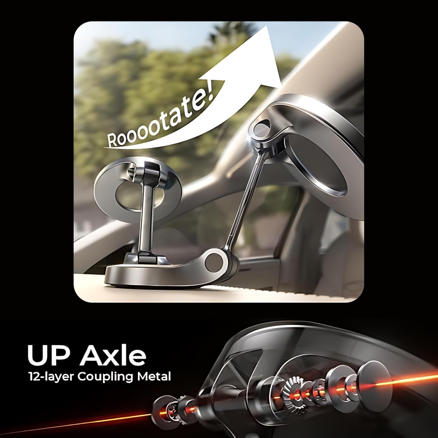 Limitless Magnetic Phone Holder, Car Mount, Dashboard Mobile Holder, Black Dashboard Mobile Holder for Car for Samsung for iPhone 15 14 Pro Max Plus and Smartphones