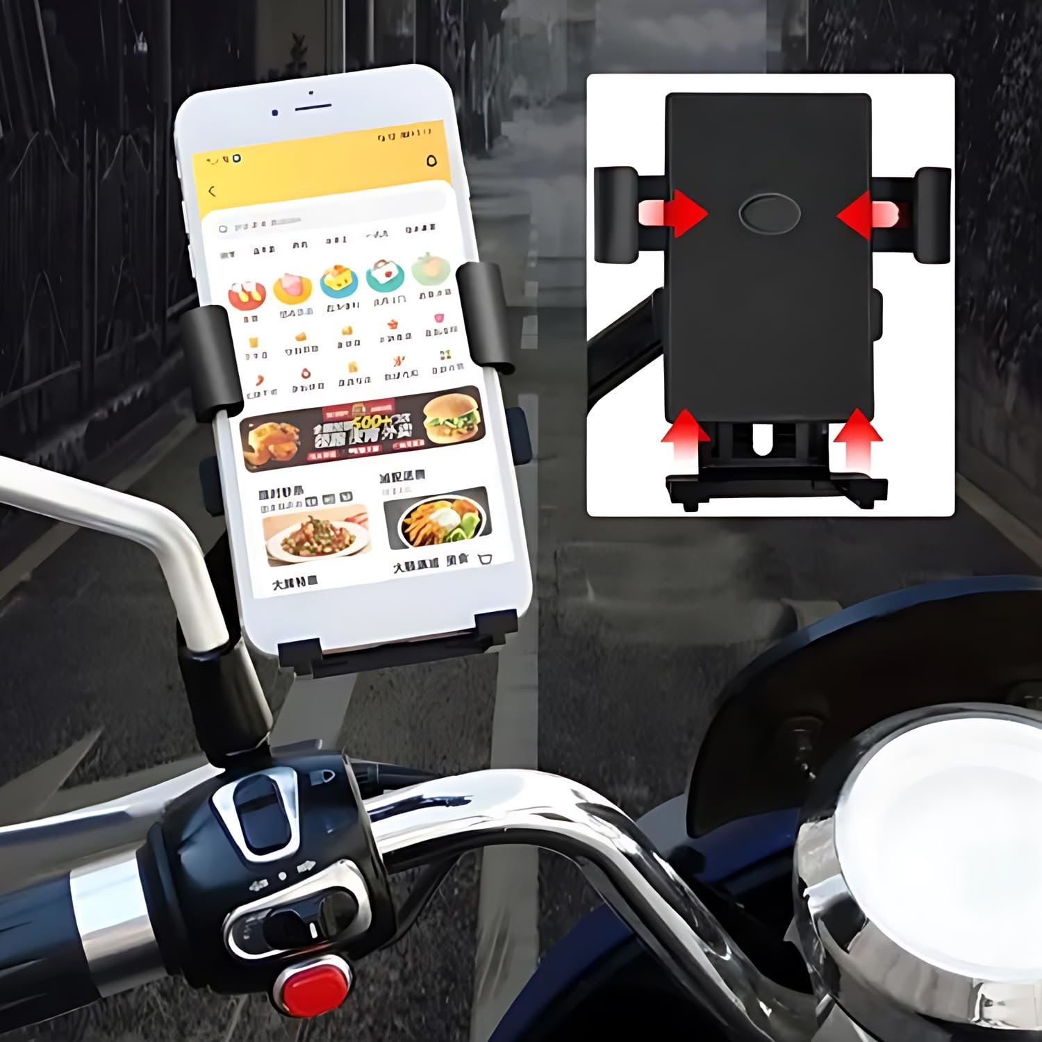 Limitless Motorcycle Phone Holder 360 Rotation Adjustable Bike Mobile Phone Universal Mobile Phone Holder, For Outdoor Rider Riding Navigation mobile Holder