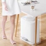 Limitless Trash Can with Small Lid 4.2 Gal Step and Hand Free Foot Pedal, Side Opening Storage, Small Top Opening, Thickened Material, For office Home garbage 12 Liter