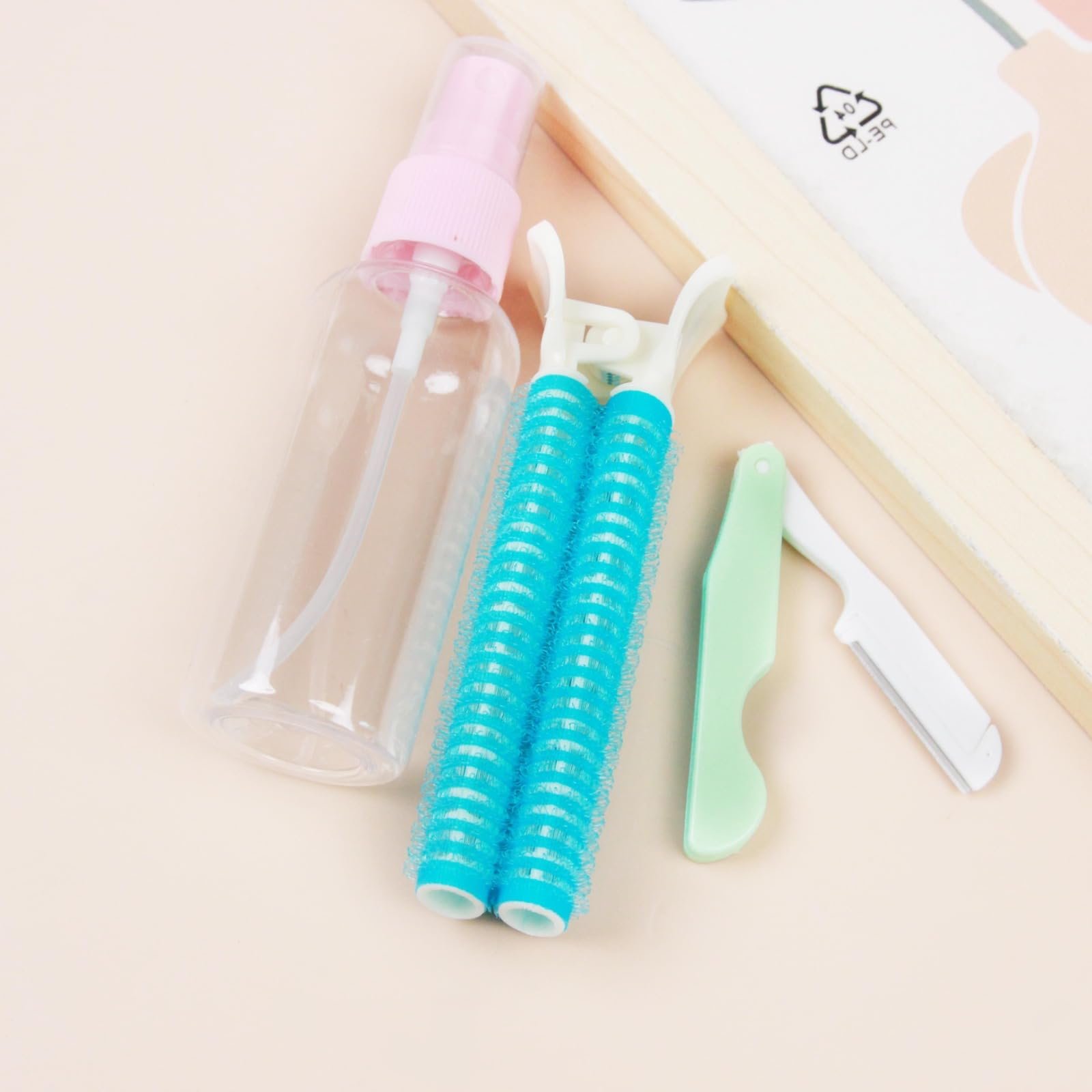Limitless Spray Bottle + Colored Contact Lenses Case, Mini Bottle Pumps & Jars With Your Travel Essentials Like Lotion, Shampoo & Liquid Soap (Spray Bottle + Colored)