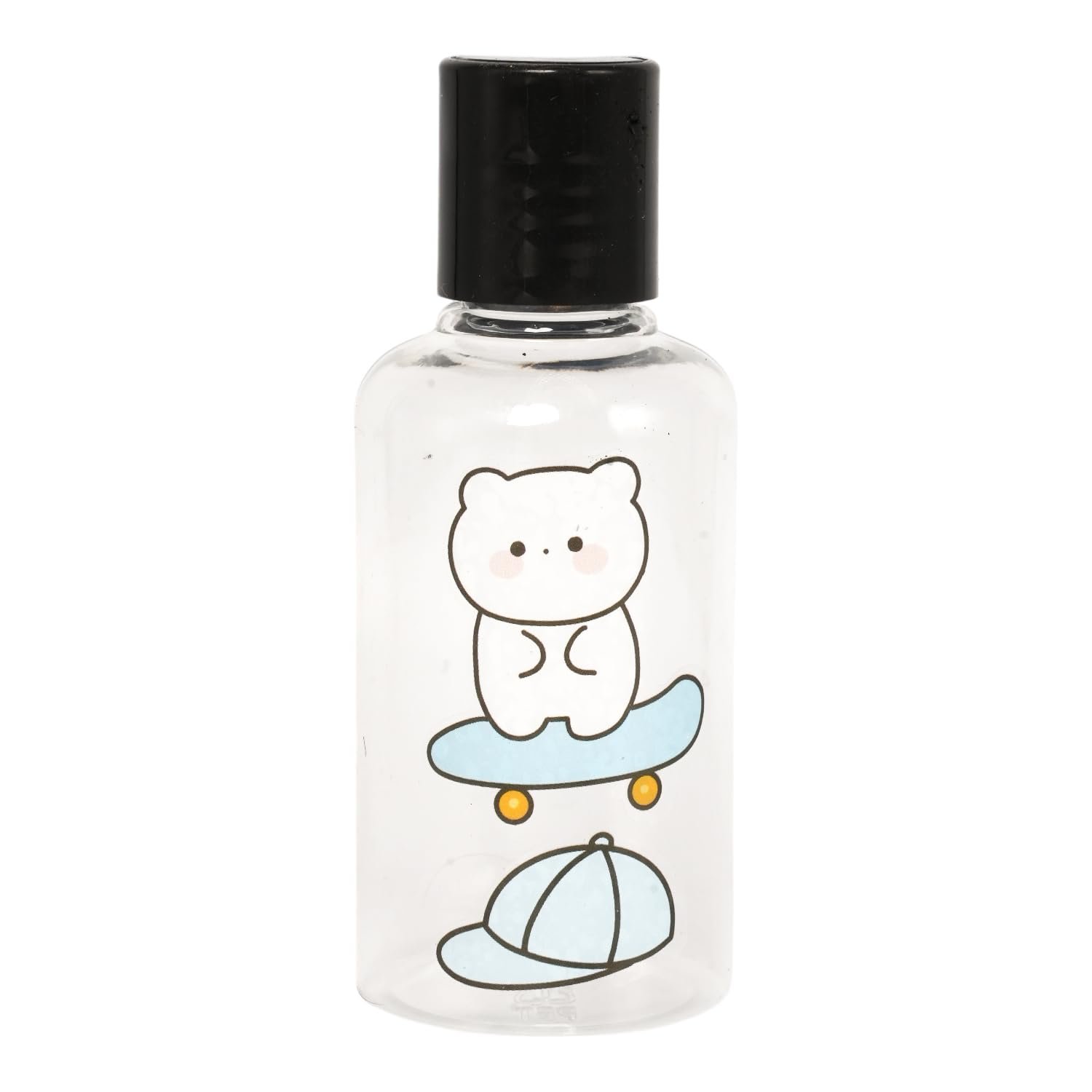 Limitless 3PC Cartoon Sticker Spray Bottle, Perfect for Home, Garden, & Salon Use, Plastic Bottles with Lids Fine Mist Plastic Mini Travel Bottle Perfect for Cosmetics (TRANSPARENT-WHITE LID)