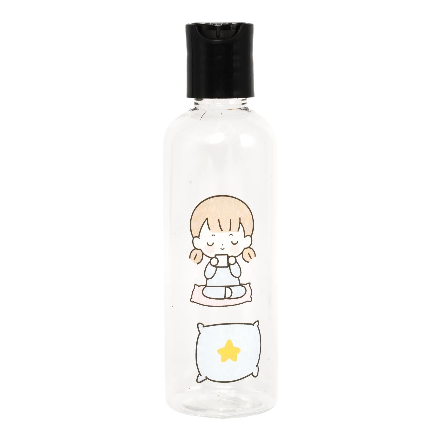 Limitless 3PC Cartoon Sticker Spray Bottle, Perfect for Home, Garden, & Salon Use, Plastic Bottles with Lids Fine Mist Plastic Mini Travel Bottle Perfect for Cosmetics (TRANSPARENT-WHITE LID)