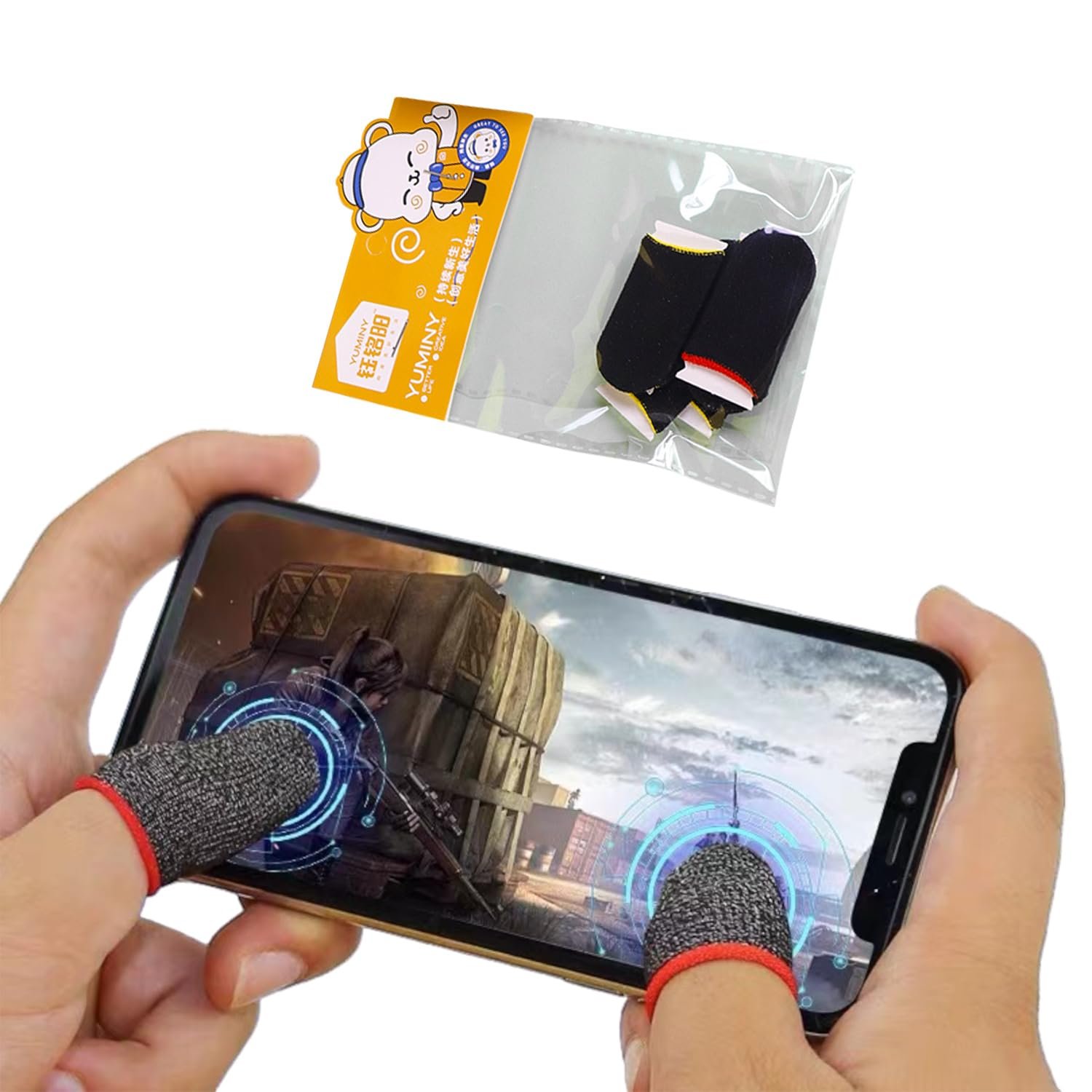 Limitless Elevator Game Finger Cots, Mobile Game Controllers Finger Gloves, Professional Touch Screen Thumbs Finger Sleeve for Pubg Mobile Gaming Gloves (2 pairs)