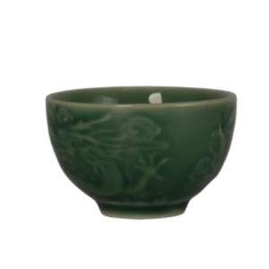 Limitless Embossed Dragon Cyan Cup, Dragon And Tea Cup, Office Teacup, Office Drink Cup Drink Ware Ceramic Home Fu Water Mug, Green