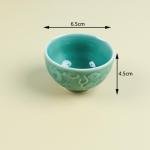 Limitless Embossed Dragon Cyan Cup, Dragon And Tea Cup, Office Teacup, Office Drink Cup Drink Ware Ceramic Home Fu Water Mug, Green