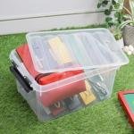Limitless Plastic Storage Boxes With Lid, Slim Under Bed Storage Box with Wheels – Stackable, Transparent Organizer for Clothes, Toys, Shoes & More (TRANSPARENT)