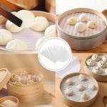 Limitless 2PC Silicone Steamer Cloth, Non stick Silicone Steamer Liners Mesh Mat Pad Steamed Buns Dumplings Baking Pastry, Heat Resistance, Versatile & Multi-Purpose, White