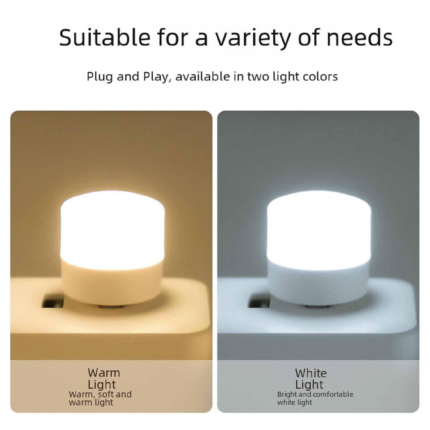 Limitless USB Lights By Night, Led Plug In Bulbs Night Light, Stylish And Convenient Mini Night Light, Ideal For Bathroom, Bedroom, Nursery, Hallway.