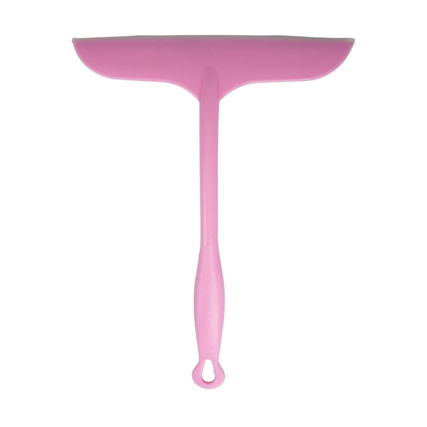 Limitless Glassware Window Cleaning Tool, Window Cleaning Brush, Household Handle Window Cleaner Kit for Indoor/Outdoor Window, Glass Door and Car Wind Screen (PINK/WHITE)