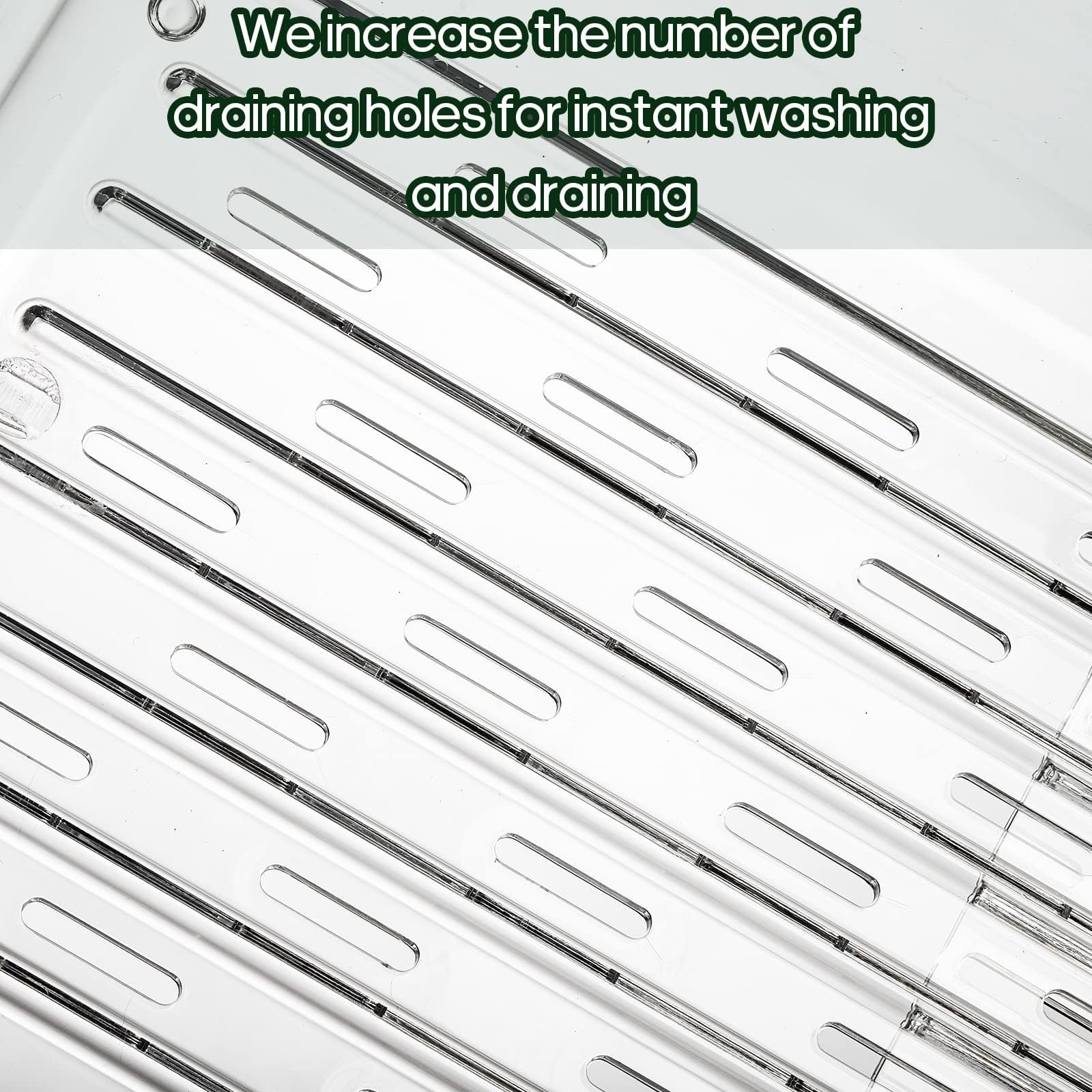 Extendable Over-the-Sink Colander Adjustable Strainer for Fruits & Veggies Fits Sinks