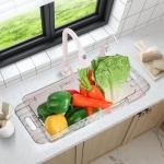Extendable Over-the-Sink Colander Adjustable Strainer for Fruits & Veggies Fits Sinks