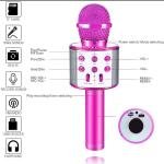 Limitless Karaoke Wireless Microphone for Kids Toddler Microphone Mic Speaker Machine for Kids Party with LED Lights, Magic Sounds, Vocal Remover Compatible with iPhone, Android, iPad, PC (Silver)