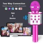Limitless Karaoke Wireless Microphone for Kids Toddler Microphone Mic Speaker Machine for Kids Party with LED Lights, Magic Sounds, Vocal Remover Compatible with iPhone, Android, iPad, PC (Silver)