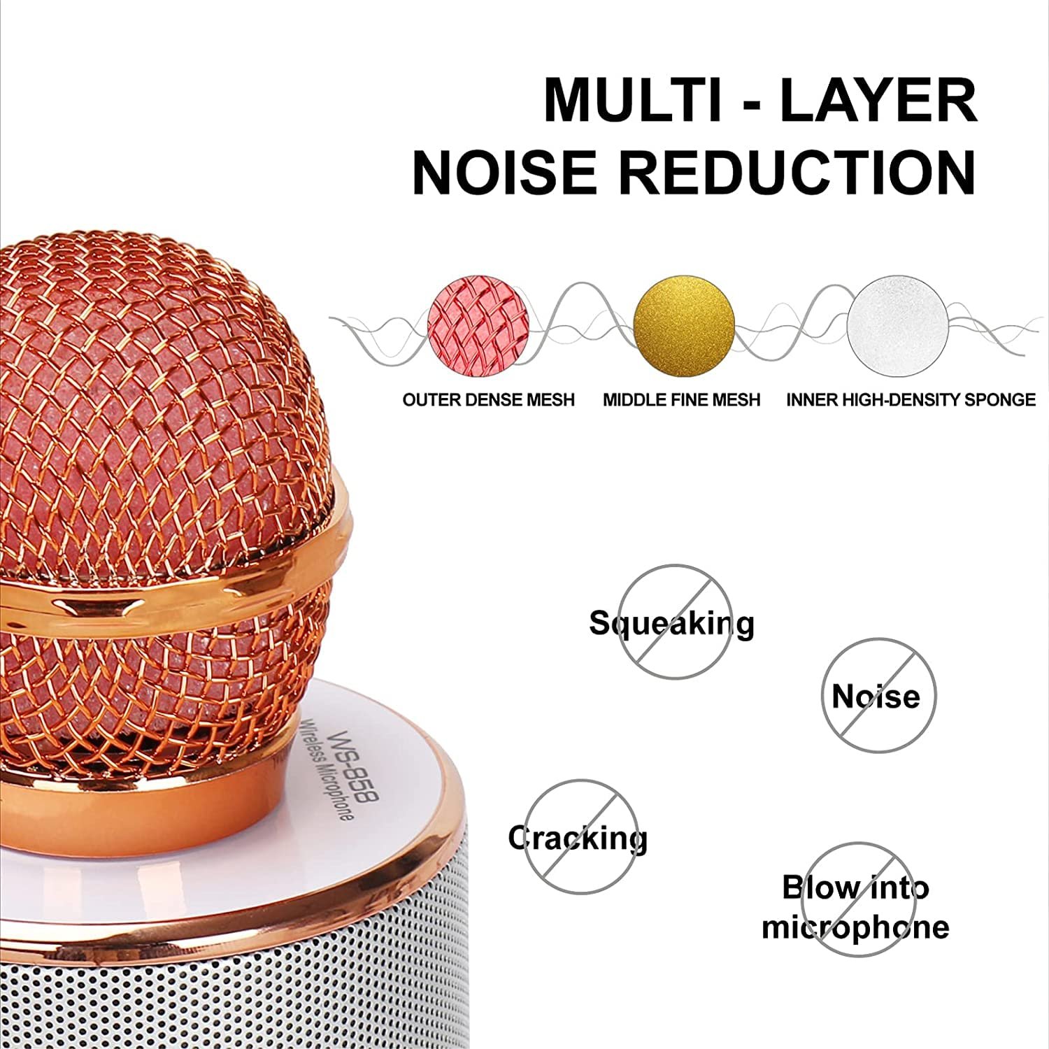 Limitless Karaoke Wireless Microphone for Kids Toddler Microphone Mic Speaker Machine for Kids Party with LED Lights, Magic Sounds, Vocal Remover Compatible with iPhone, Android, iPad, PC (Silver)
