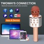 Limitless Karaoke Wireless Microphone for Kids Toddler Microphone Mic Speaker Machine for Kids Party with LED Lights, Magic Sounds, Vocal Remover Compatible with iPhone, Android, iPad, PC (Silver)