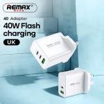 Remax Mena 40W Charger Adapter (1A + 2C) Kiddy Series Charging Fater and Safer, PD 20W Fast Charge, Intelligent Adjustment, Security Chip, ABS-Ultrasonic, Charge 3 Devices at Same Time