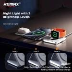 Remax Mena 22.5W Magnetic 4-in-1 Foldable Wireless Charger with Night Light, 15W for Phones, 5W for Earbuds, 2.5W for Watch, Material ABS + PC, Transmitting Distance 3-8mm,109.5g