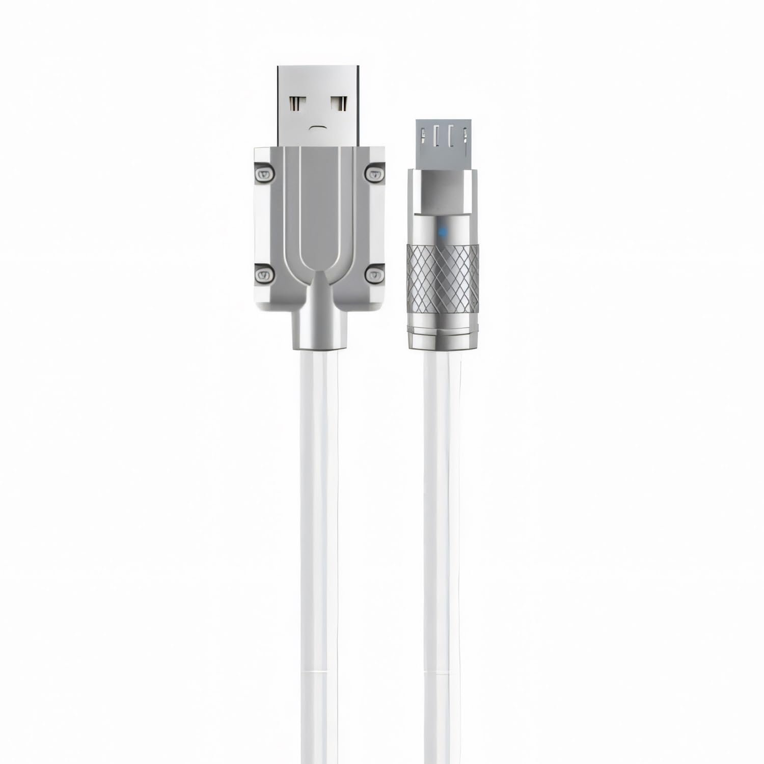 Remax Mena 66W Data Cable (A-C) Flash Charging with Light, Elastic Rubber Maerial, All-Compatible Upgraded Zinc Alloy Braided, Bending Resistant, Thickened Core, Anti Broken, Long Battery Life