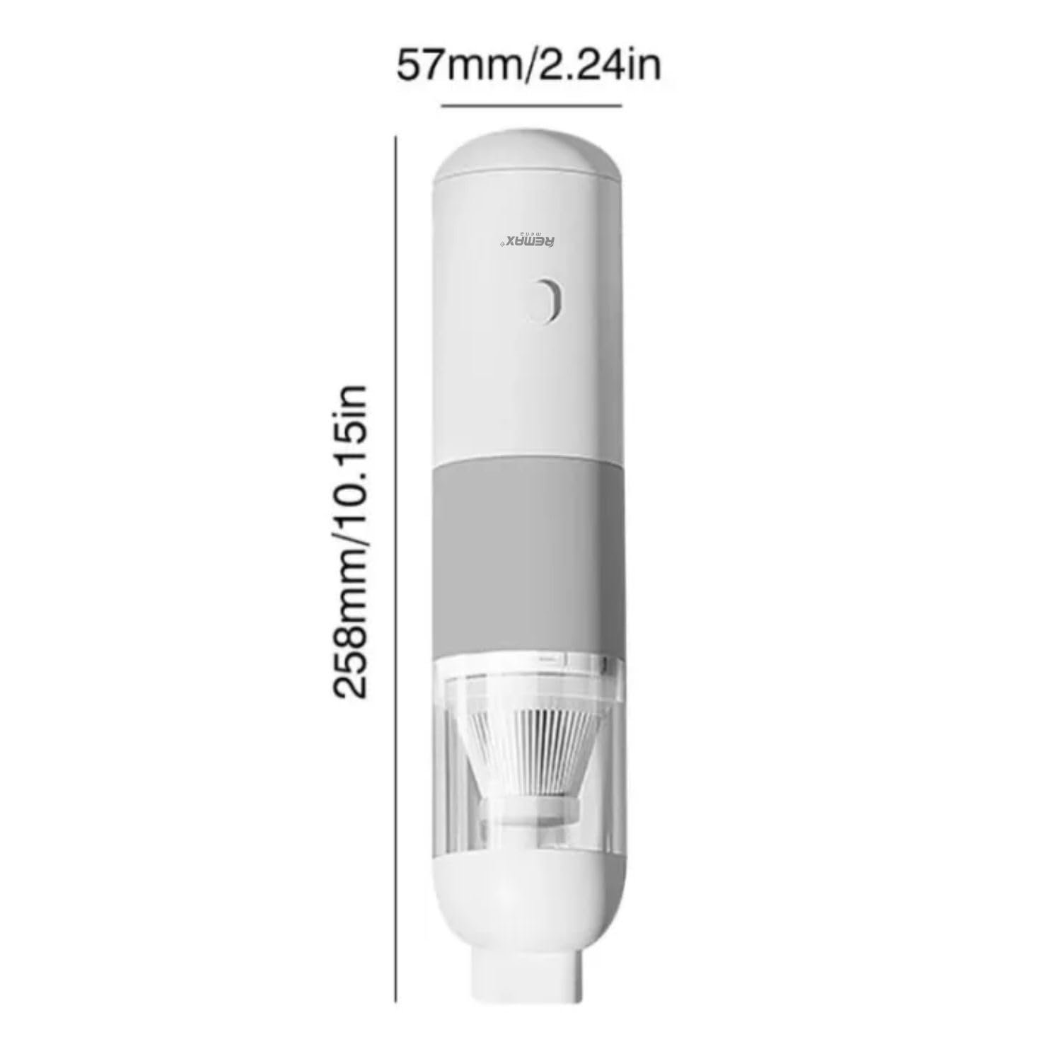 Remax Mena Car Vacuum Cleaner 2 In 1 Portable + Air Duster, USB Type-C Rechargeable, Charging Time 3H, 4000pa Strong Suction, Battery 3000mAh, 130ml Dust bin, 330g