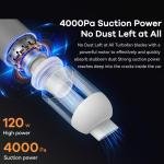 Remax Mena Car Vacuum Cleaner 2 In 1 Portable + Air Duster, USB Type-C Rechargeable, Charging Time 3H, 4000pa Strong Suction, Battery 3000mAh, 130ml Dust bin, 330g