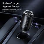 Remax Mena Car Charger Fast Charging 30W PD+QC Multi-Compatible USB to Type C, Car Charger Super Mini Handle Ring, for iPhone 12 13 Pro Xiaomi Huawei Samsung, Black
