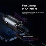 Remax Mena Car Charger Fast Charging 30W PD+QC Multi-Compatible USB to Type C, Car Charger Super Mini Handle Ring, for iPhone 12 13 Pro Xiaomi Huawei Samsung, Black
