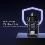 Remax Mena Car Charger Fast Charging 30W PD+QC Multi-Compatible USB to Type C, Car Charger Super Mini Handle Ring, for iPhone 12 13 Pro Xiaomi Huawei Samsung, Black