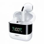 Remax Mena Digital Display True Wireless Bluetooth Earphone, Music Earbuds, TWS-10Plus Earbuds 5.1 With Super Clear Mic For Android and iOS Mobiles and Tablets, White