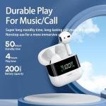 Remax Mena Digital Display True Wireless Bluetooth Earphone, Music Earbuds, TWS-10Plus Earbuds 5.1 With Super Clear Mic For Android and iOS Mobiles and Tablets, White
