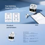 Remax Mena Digital Display True Wireless Bluetooth Earphone, Music Earbuds, TWS-10Plus Earbuds 5.1 With Super Clear Mic For Android and iOS Mobiles and Tablets, White