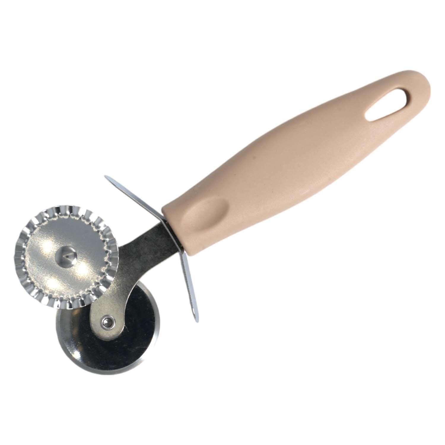 Limitless Round Pizza Cutter Wheel With Handle Equipped Ultra Sharp Blade, Slip-Proof Ergonomic, Dishwasher Safe, Durable & Long-Lasting (BAIGE HANDLE)