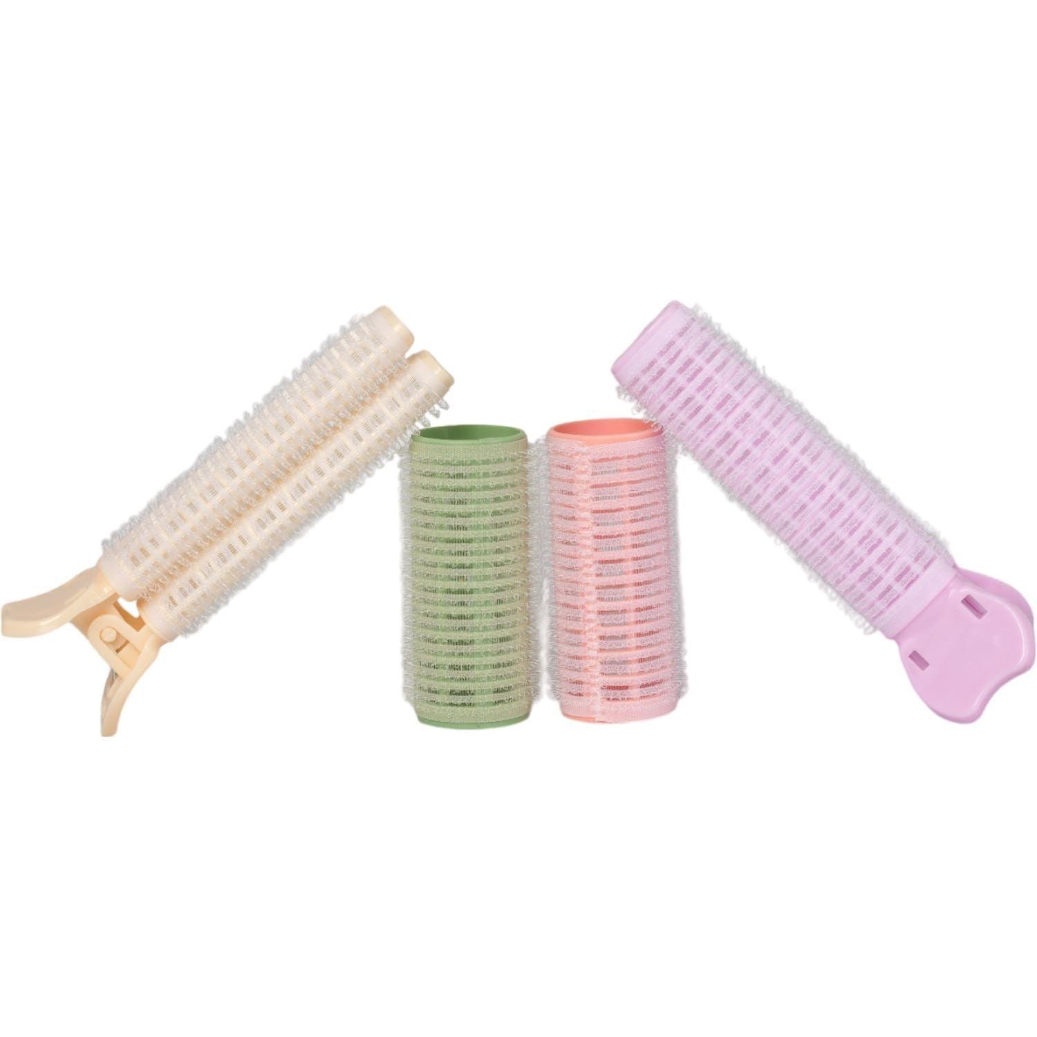 4PC Self-Adhesive Hair Curlers, No-Heat Effortless Waves, Suction Card, Multi-Color