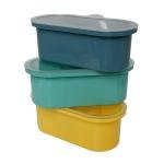 Limitless Seasoning Box, 3-Grid Kitchen Transparent Salt Sugar Spice Seasoning Storage Box Container Blue Home Storage Compartments Seasoning Box, Assorted Colors
