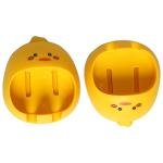 Limitless Cartoon Animal Wall-Mounted Toothbrush Holder Punch-Free Egg Yolk Duck Design, Multipurpose Bathroom Organizer for Kids & Adults