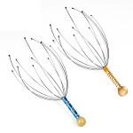 Limitless Head Scalp Massagers, 12 Fingers Head Massage Hand-held, Head Massager Scalp Scratcher for Deep Relaxation, Stress Relief and Hair Stimulation SS handle 2 Pack