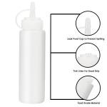 White Squeeze Condiment Bottles with Cap Lids for Sauce, BBQ, Oil, 200ml (2 Pack) ups