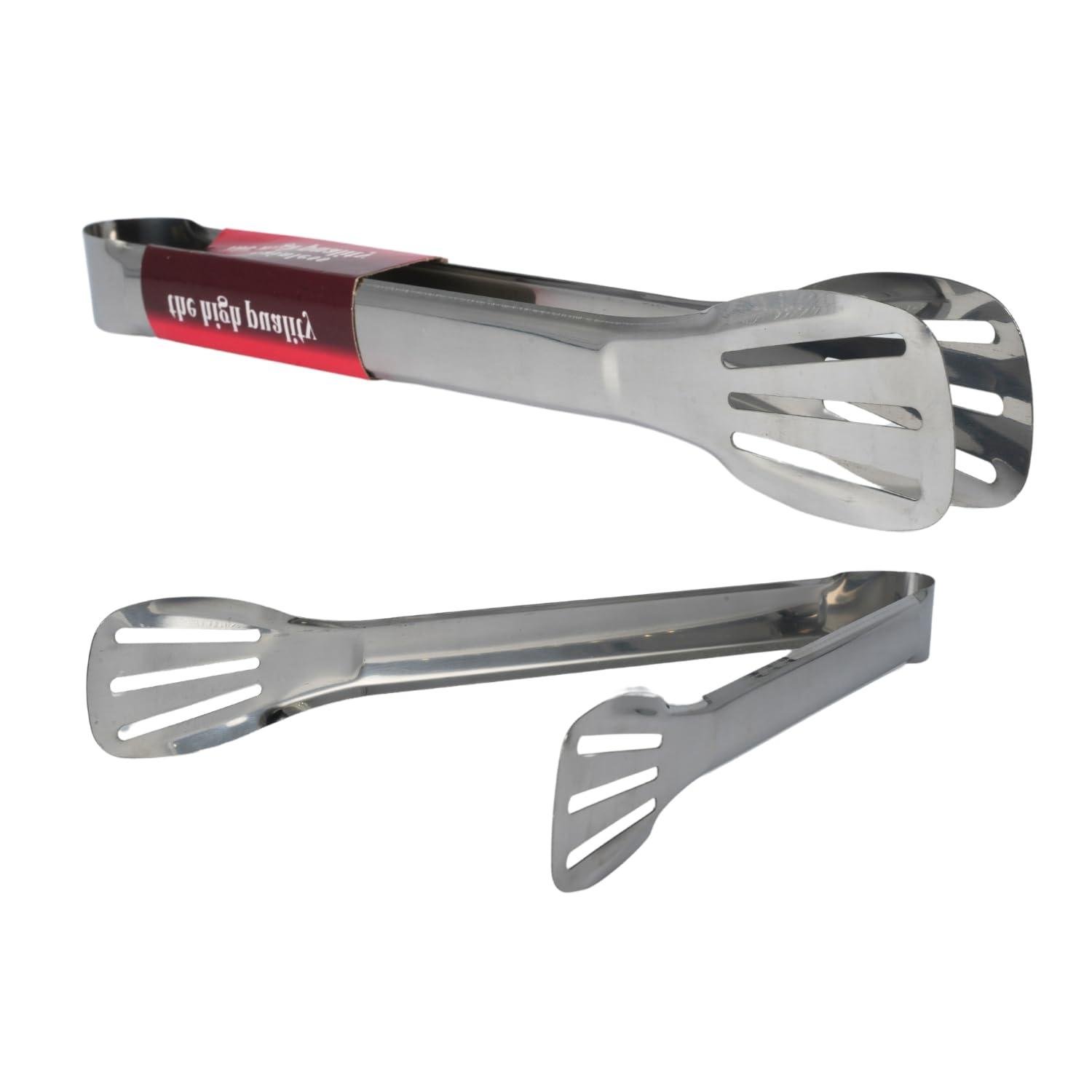 2PC Two-Wire Bread Clip, Kitchen Cooking Food Tongs for Oven Baking, Silver
