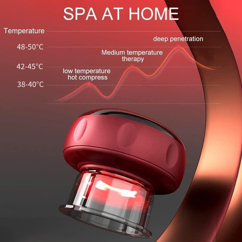 Electronic Cupping Therapy, Rechargeable Adjustable Handheld Cupping Therapy Massager with Red Light Therapy/12 Gears, Powerful Cupping Machine Massager for Back Body