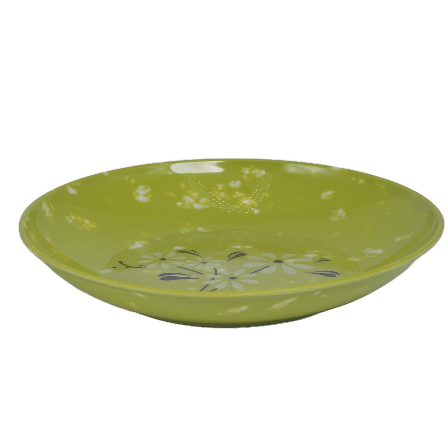 Limitless 6PC Snowflake Faux Porcelain Plate Elegant Large Ceramic Dinner Plate Serving Platter Handmade For Gift, Home Decor, Serving Dish (Green Porcelain-6 Pack)