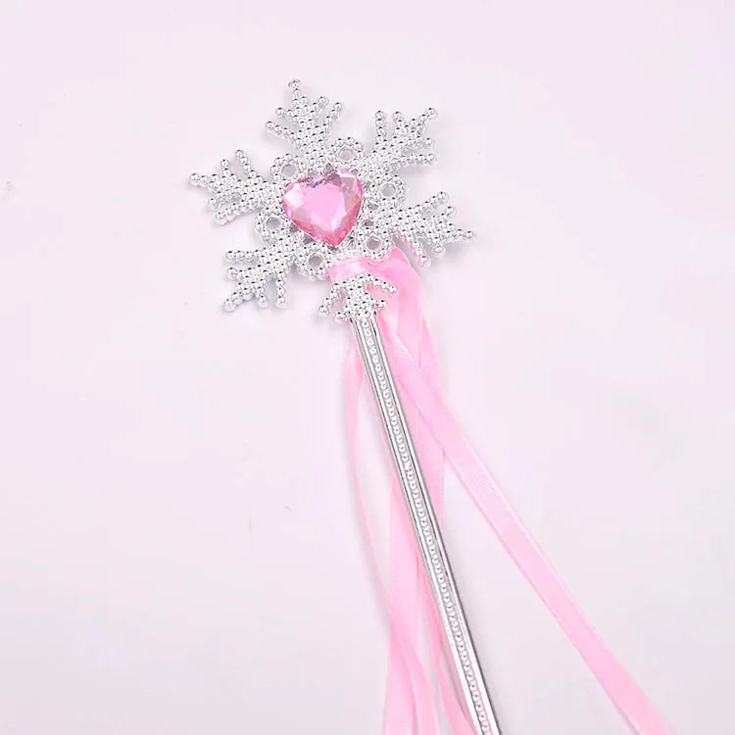 Princess Wand Butterfly with Fabric Bands and Gemstones, Plastic, Fairy Tale, Mariposa, Accessory, Costume, Carnival Accessories Set Costume Princess Children Decorations for Baby Girls (Purple)