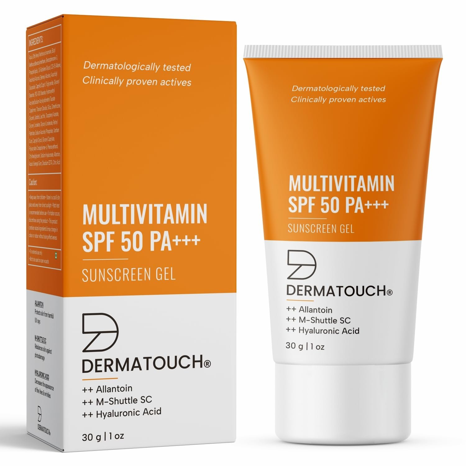 DERMATOUCH Multivitamin Spf 50 Pa+++ Sunscreen Gel For All Skin Types | Uva-Uvb Protection |Zero White Cast | Unisex | 30G