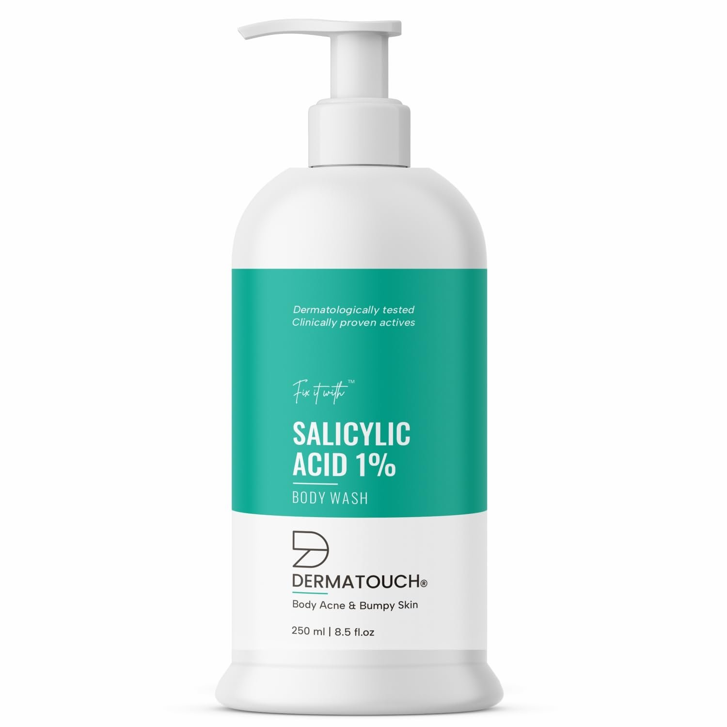 DERMATOUCH Salicylic Acid 1% Body Wash | For Body Acne & Bumpy Skin | Suitable to All Skin Types | For both Men & Women | 250.00 ml (Pack of 1)