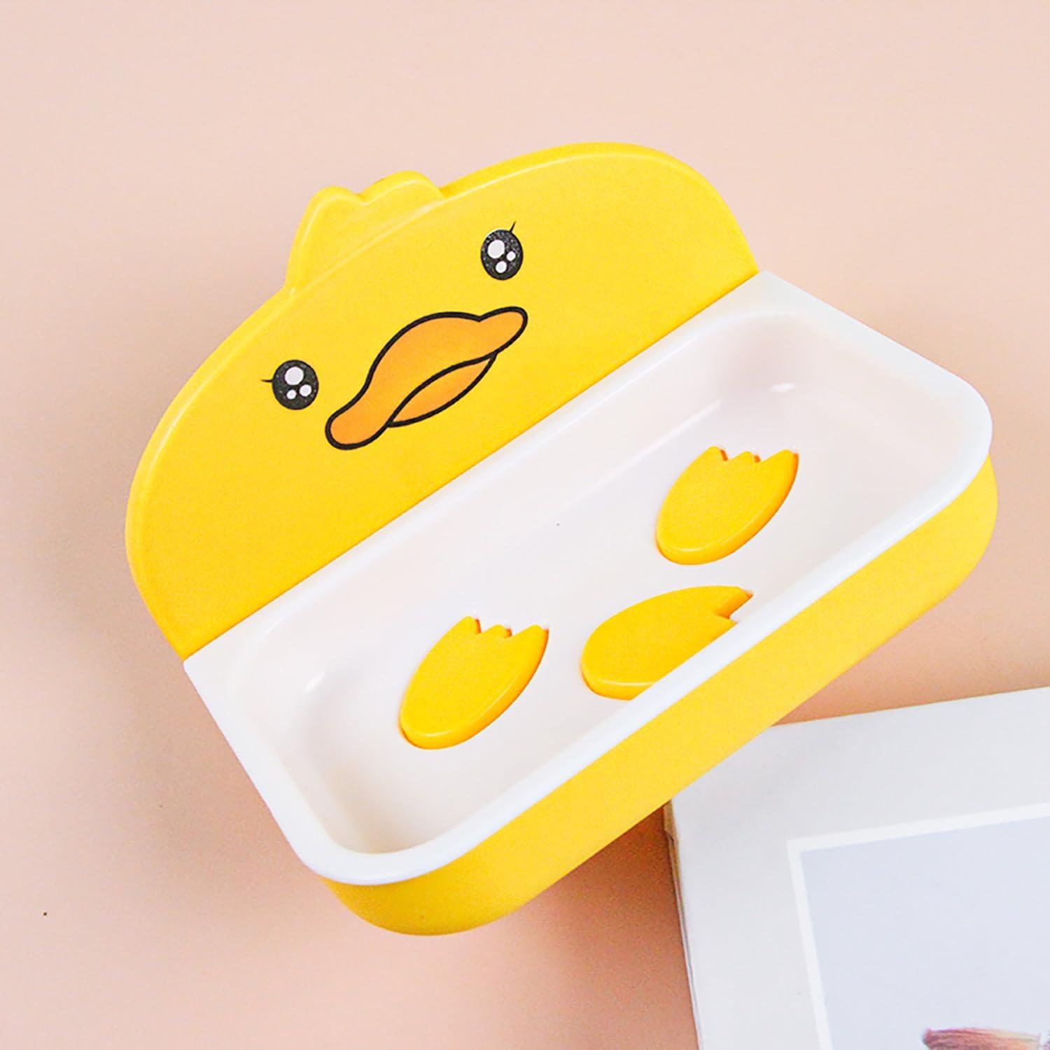 Wall Mounted Soap Rack, Bathroom Accessory, Durable & Rust-Resistant, Yellow