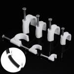 Limitless Cable Clips with Steel Nails 12PCS White Half Clamp J-Hook with Nail, for Wire Ethernet Cable, Telephone Cable, Home Desk TV Wire, Computer, Printer Cable